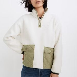 NWT Madewell Fleece Quilted-Pocket Popover Jacket